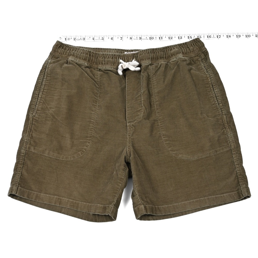 Wallace & Barnes Corduroy Elastic Waist Shorts Khaki Mens Medium 6" Inseam - Picture 2 of 8